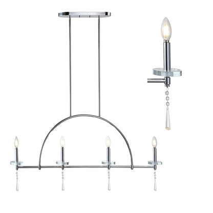 Doris Linear Metal/Crystal Led Pendant