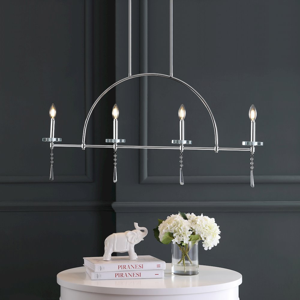 Doris Linear Metal/Crystal Led Pendant