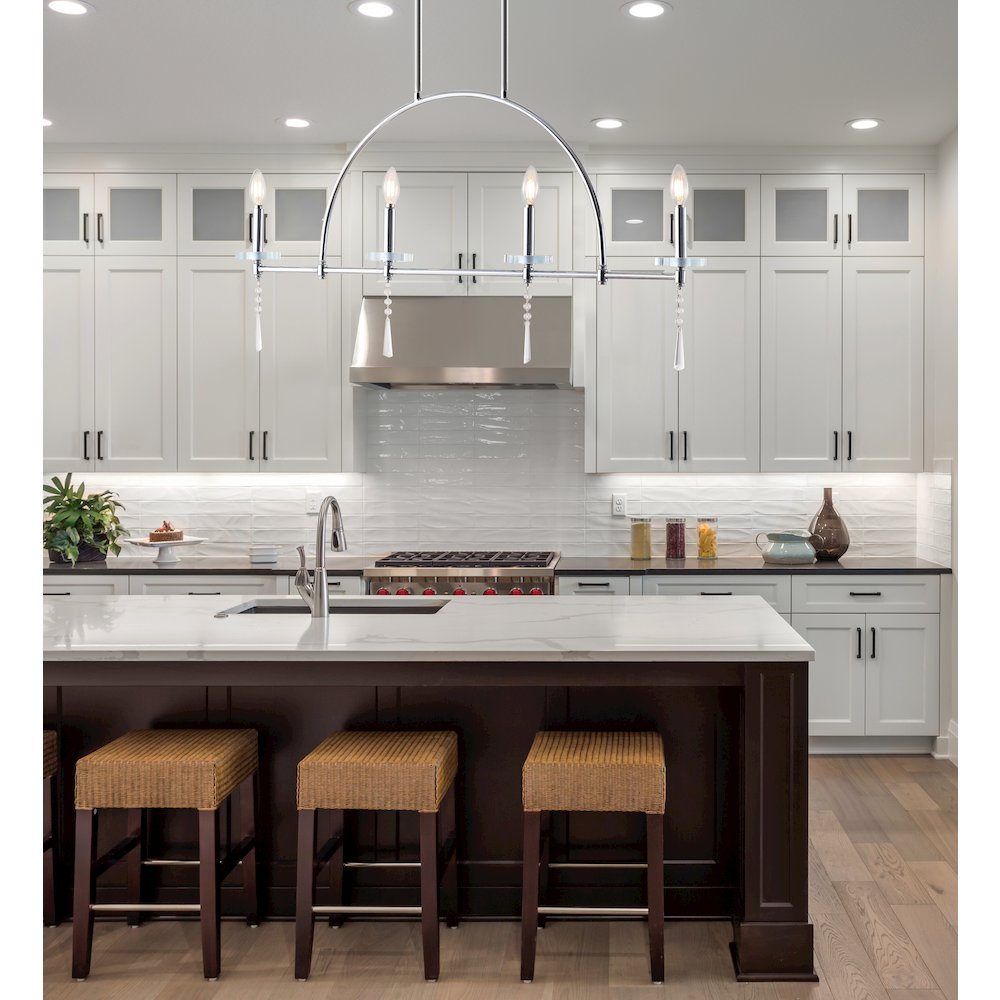 Doris Linear Metal/Crystal Led Pendant