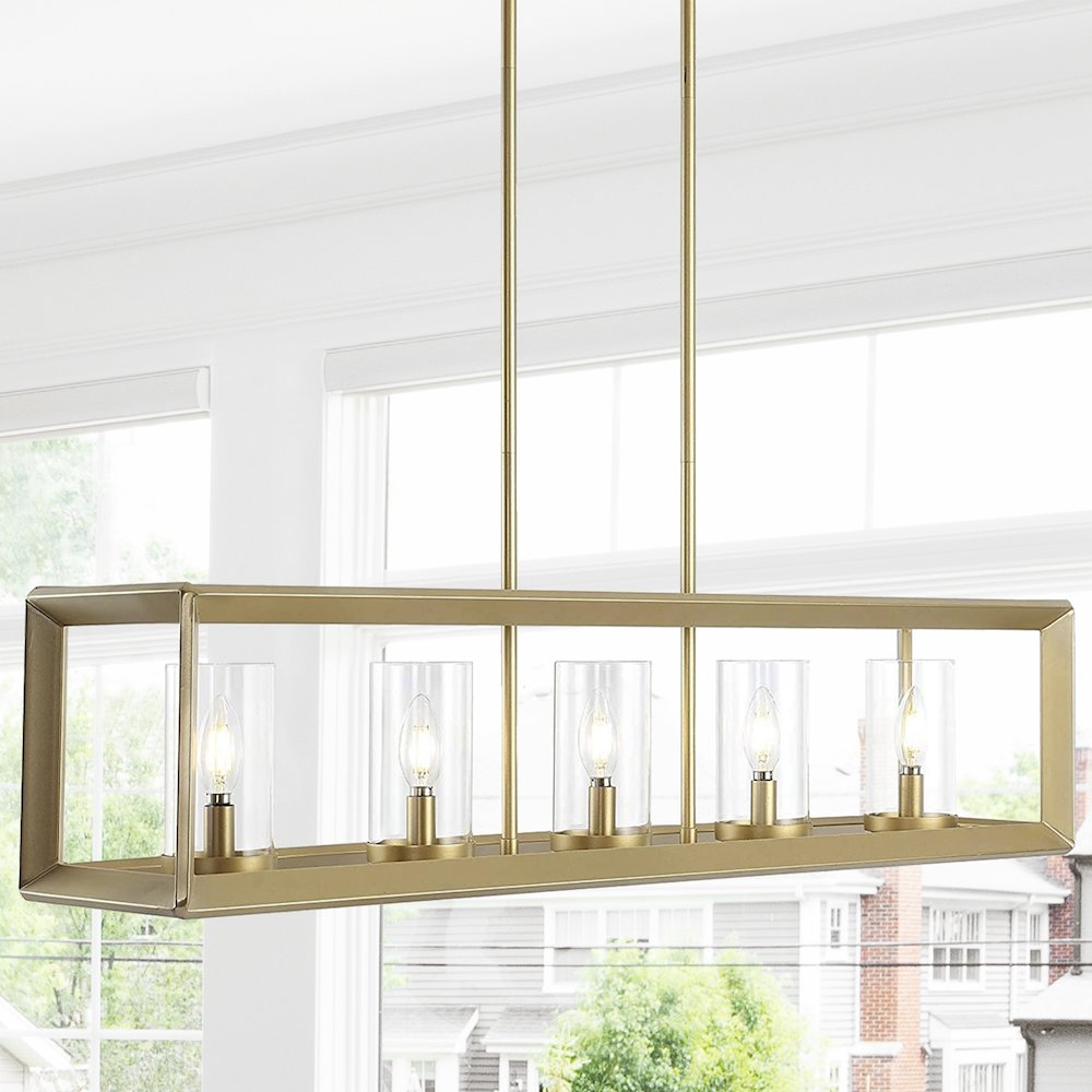 Anna Linear Metal/Glass Led Pendant