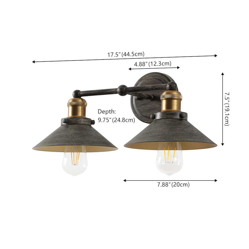 July 2-Light Industrial Farmhouse Metal Vanity Light
