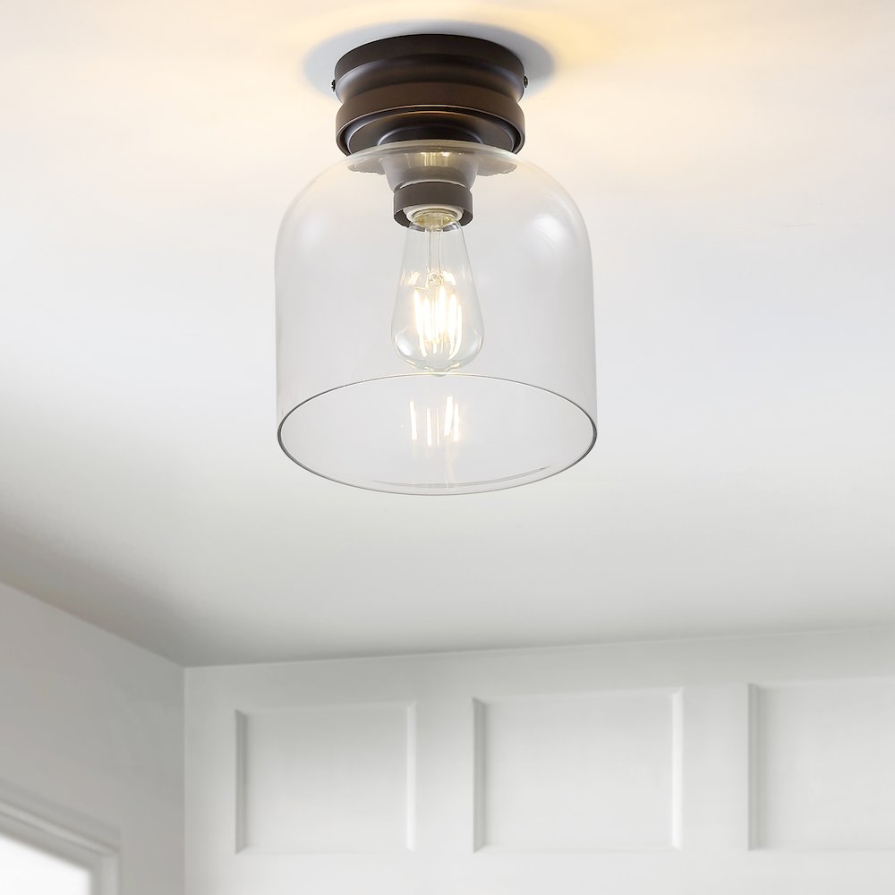 Domenic Metal/Glass Led Flush Mount