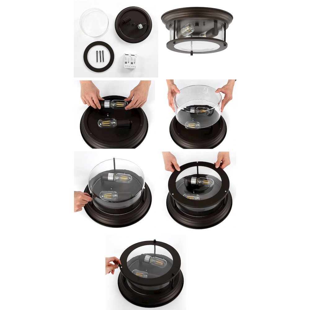 Lauren Metal/Glass Led Flush Mount