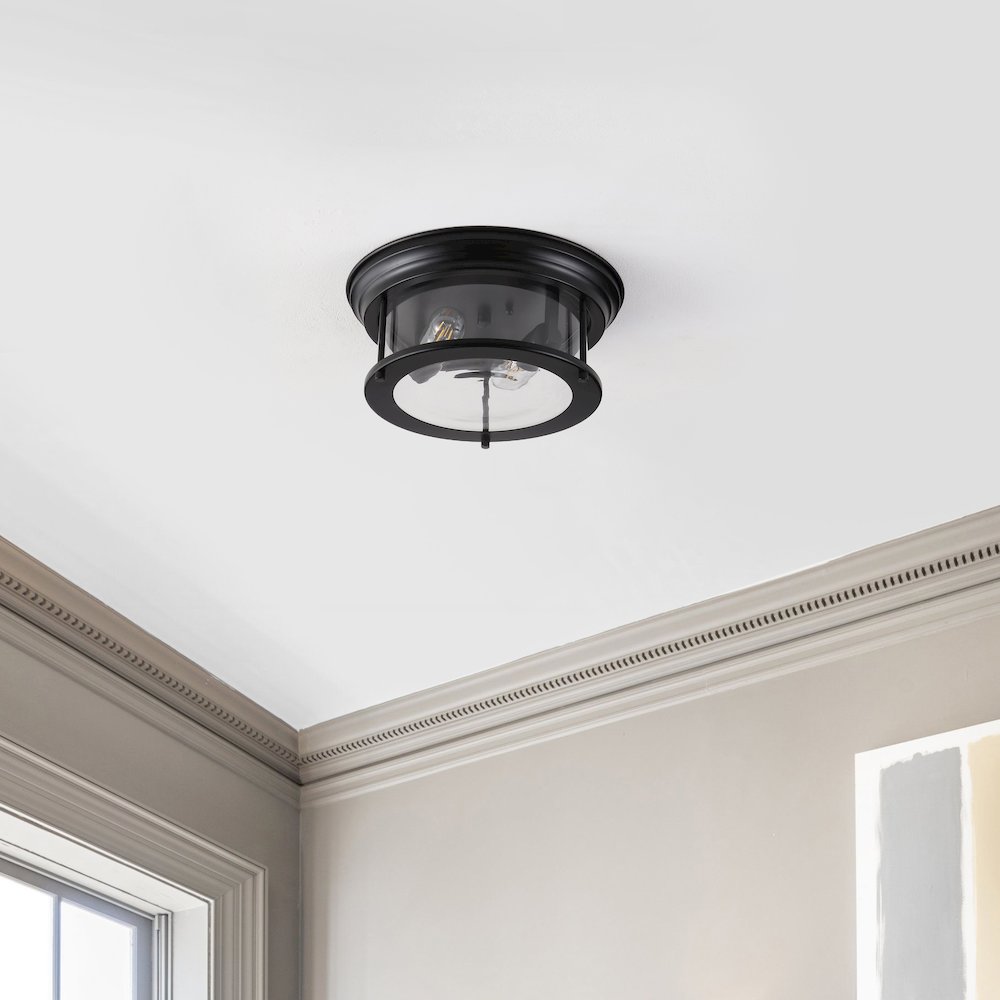 Lauren 2-Light Metal/Glass Led Flush Mount