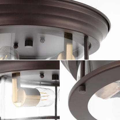 Lauren 2-Light Metal/Glass Led Flush Mount