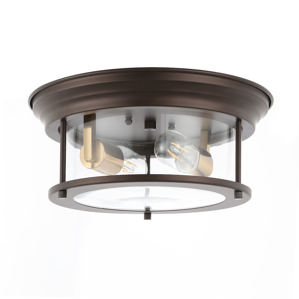 Lauren 2-Light Metal/Glass Led Flush Mount