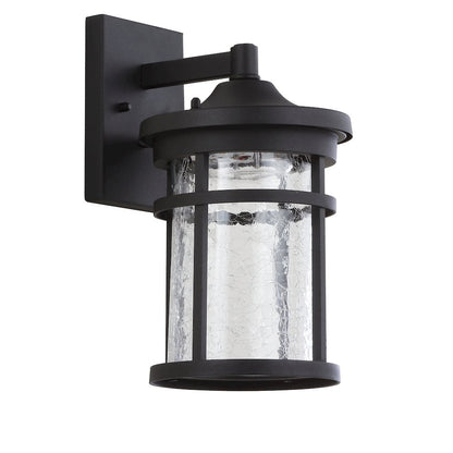 Campo Outdoor Wall Lantern Crackled Glassmetal Integrated Led Wall Sconce