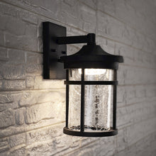 Campo Outdoor Wall Lantern Crackled Glassmetal Integrated Led Wall Sconce