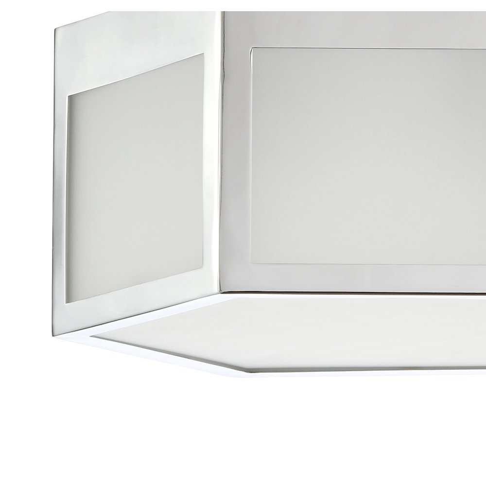 Minimo Hexagon Metalfrosted Glass Led Flush Mount