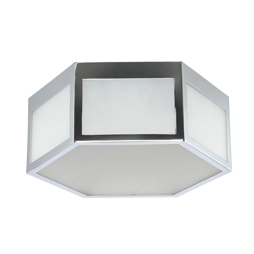 Minimo Hexagon Metalfrosted Glass Led Flush Mount
