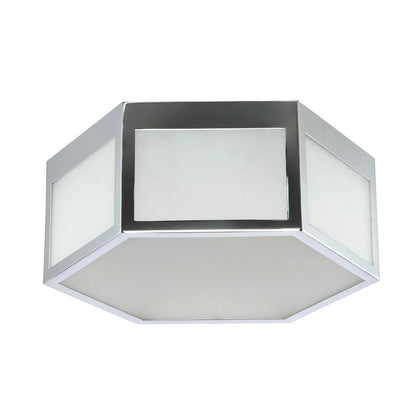 Minimo Hexagon Metalfrosted Glass Led Flush Mount