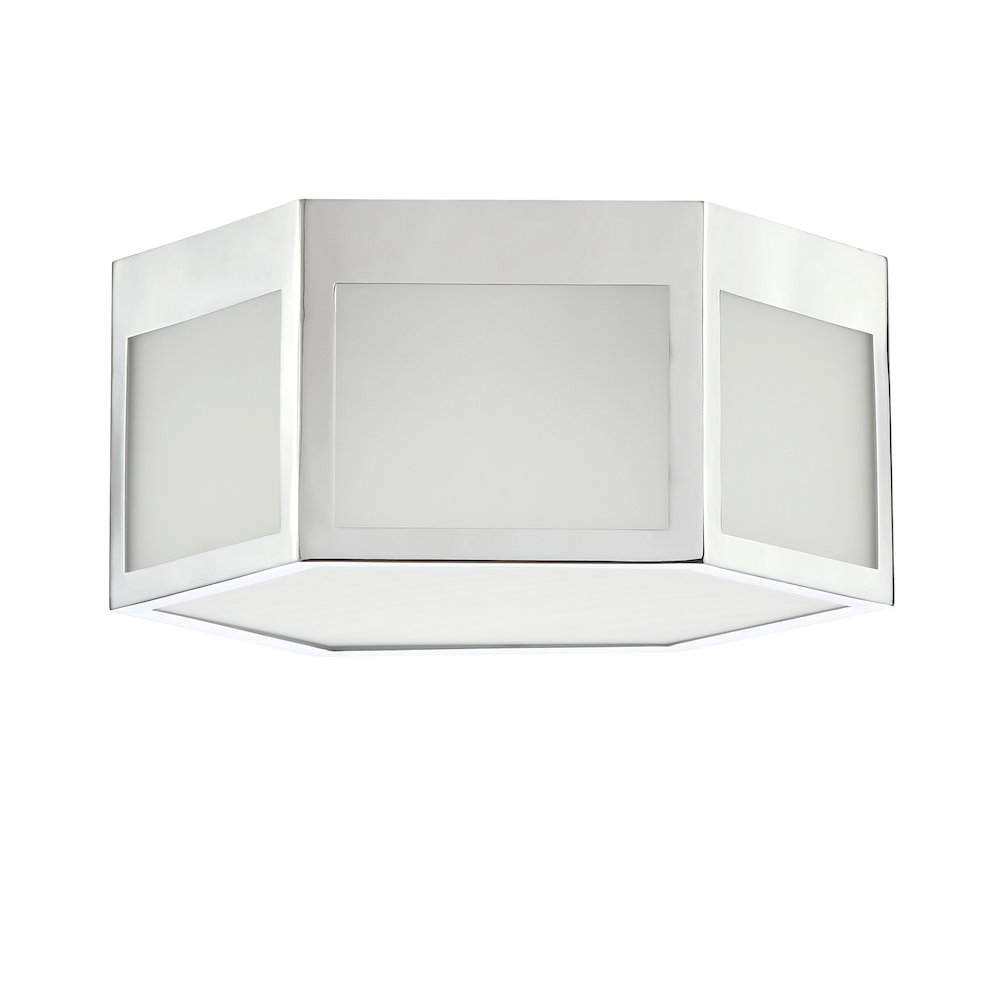 Minimo Hexagon Metalfrosted Glass Led Flush Mount