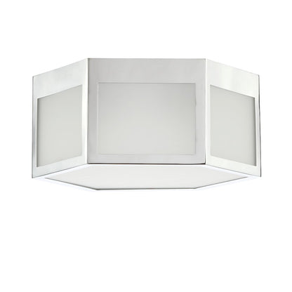 Minimo Hexagon Metalfrosted Glass Led Flush Mount