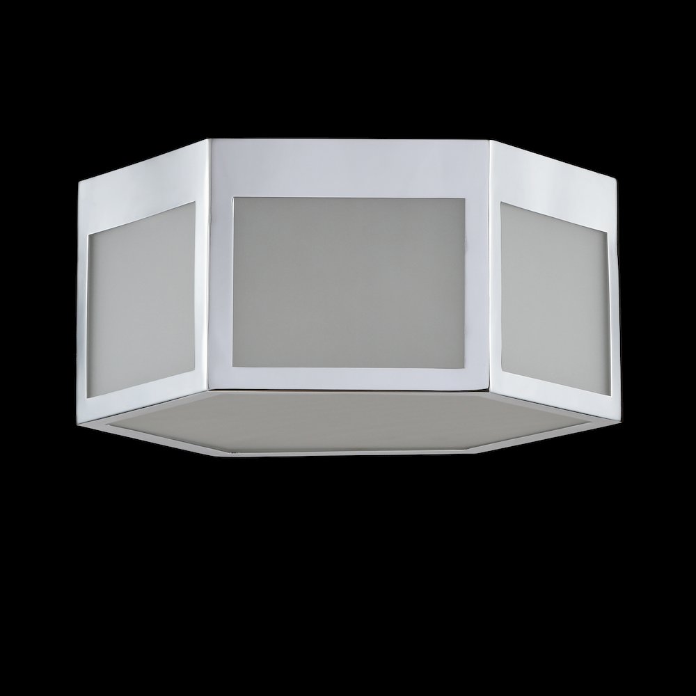 Minimo Hexagon Metalfrosted Glass Led Flush Mount