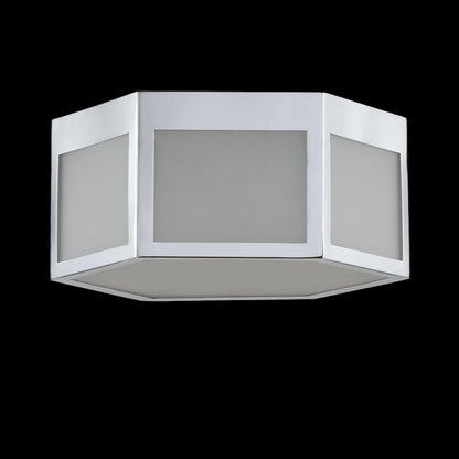 Minimo Hexagon Metalfrosted Glass Led Flush Mount