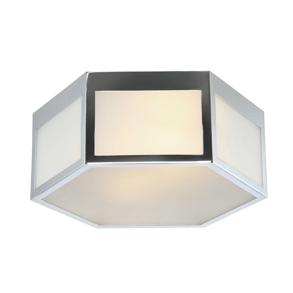 Minimo Hexagon Metalfrosted Glass Led Flush Mount