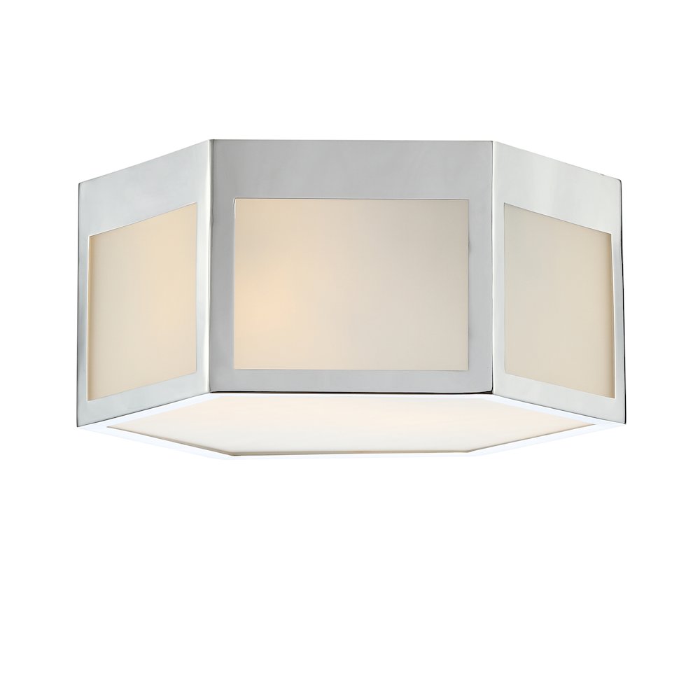 Minimo Hexagon Metalfrosted Glass Led Flush Mount