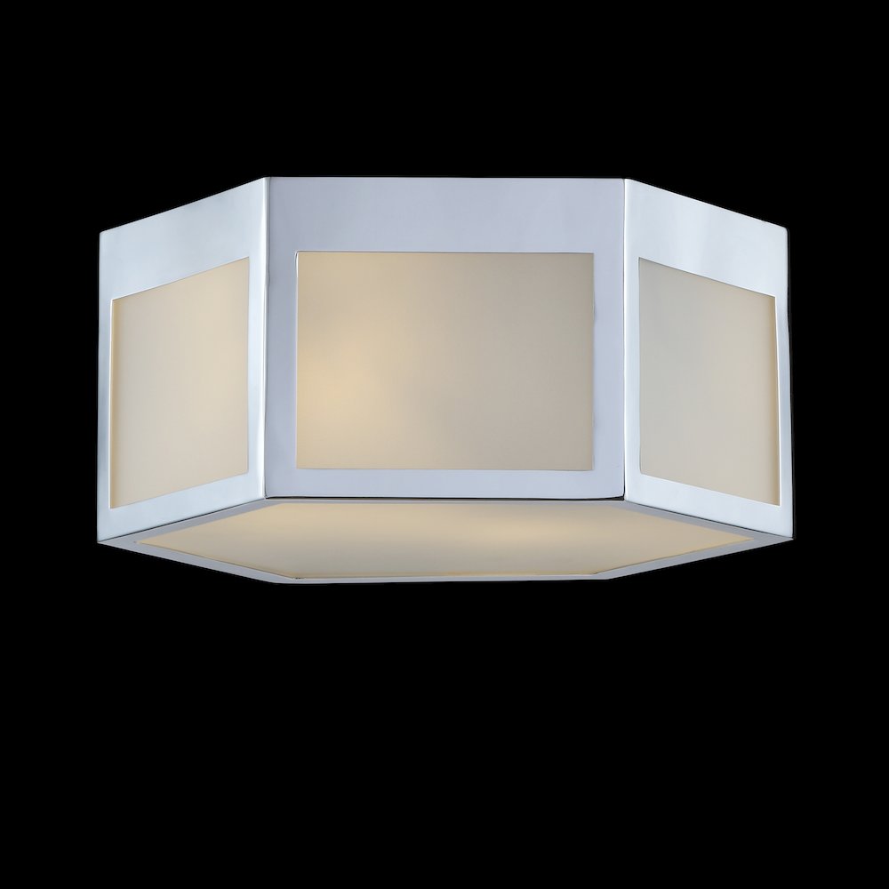 Minimo Hexagon Metalfrosted Glass Led Flush Mount