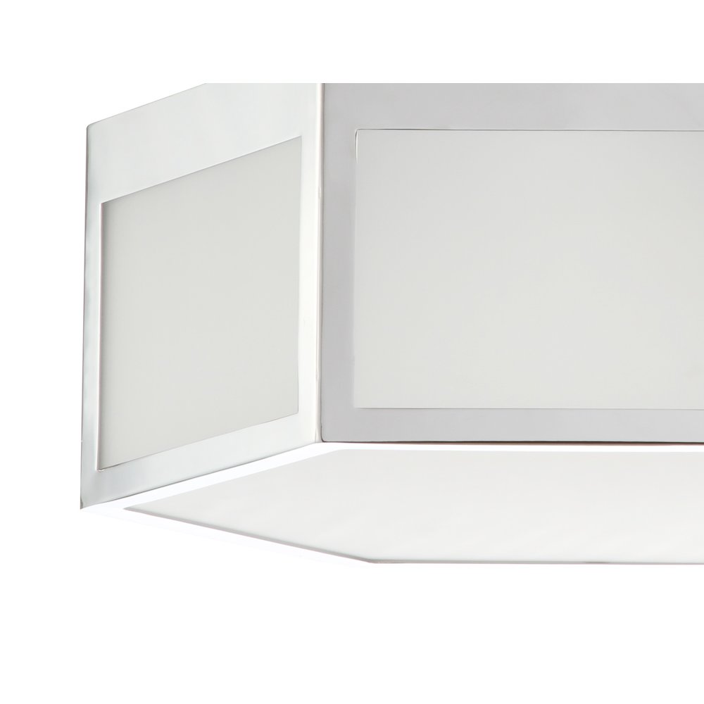Minimo Hexagon Metalfrosted Glass Led Flush Mount
