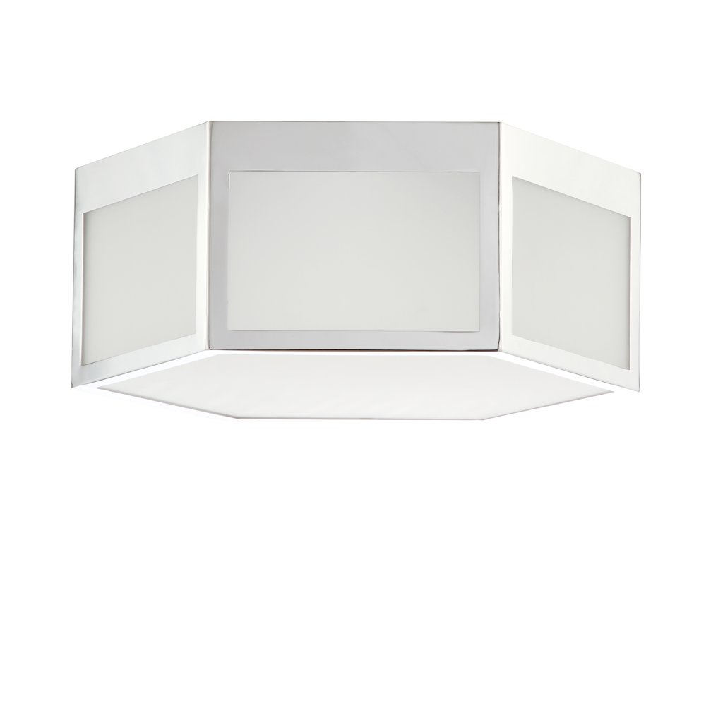 Minimo Hexagon Metalfrosted Glass Led Flush Mount