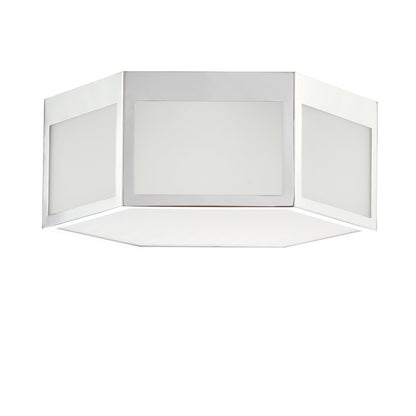 Minimo Hexagon Metalfrosted Glass Led Flush Mount