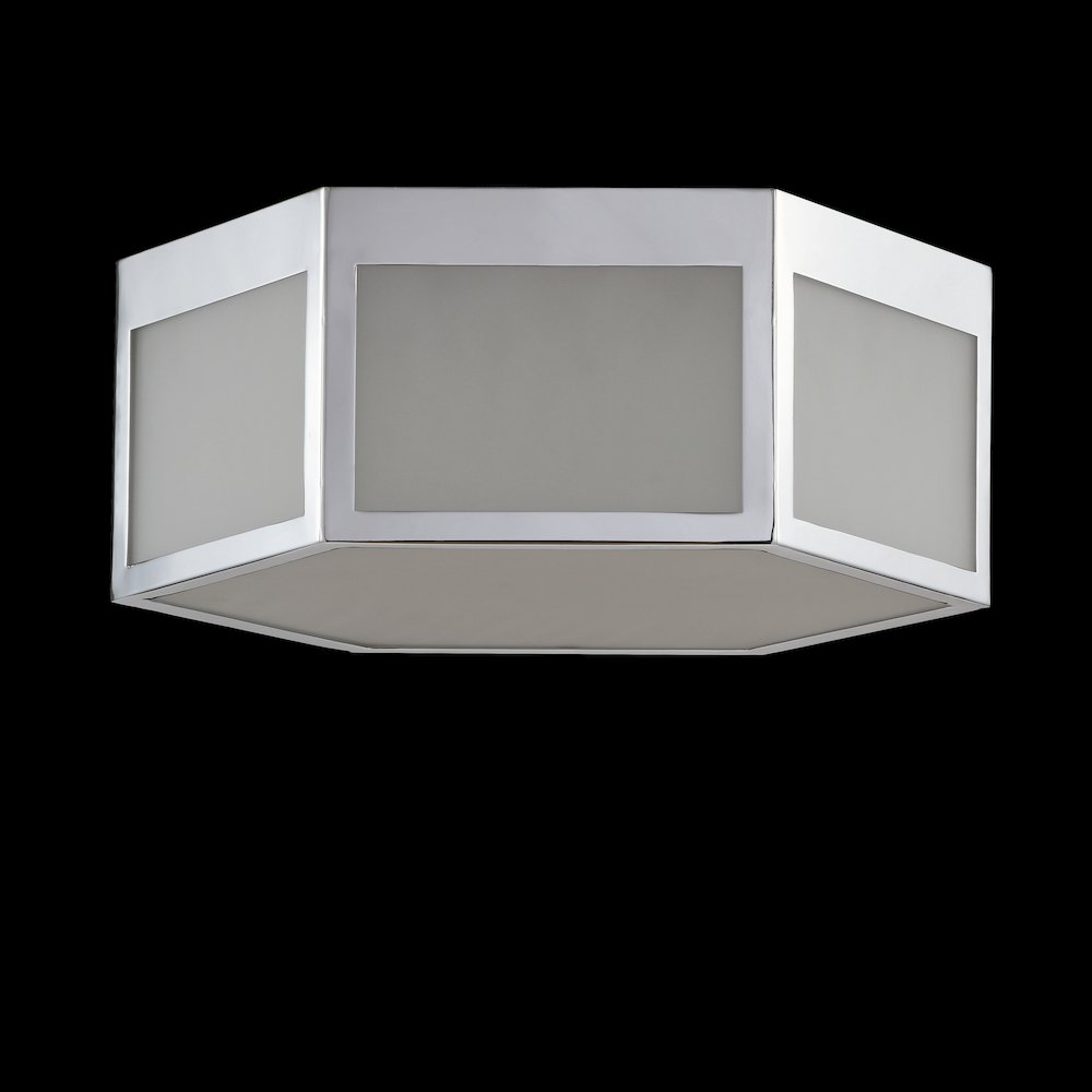 Minimo Hexagon Metalfrosted Glass Led Flush Mount