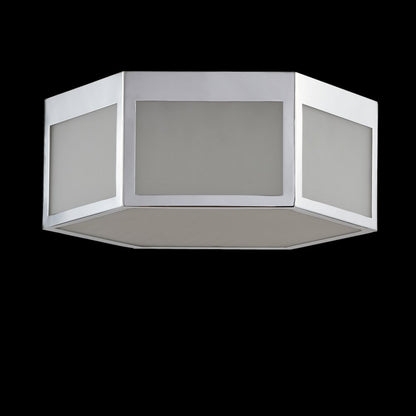 Minimo Hexagon Metalfrosted Glass Led Flush Mount