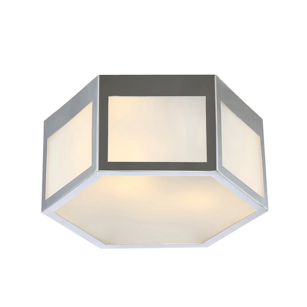 Minimo Hexagon Metalfrosted Glass Led Flush Mount