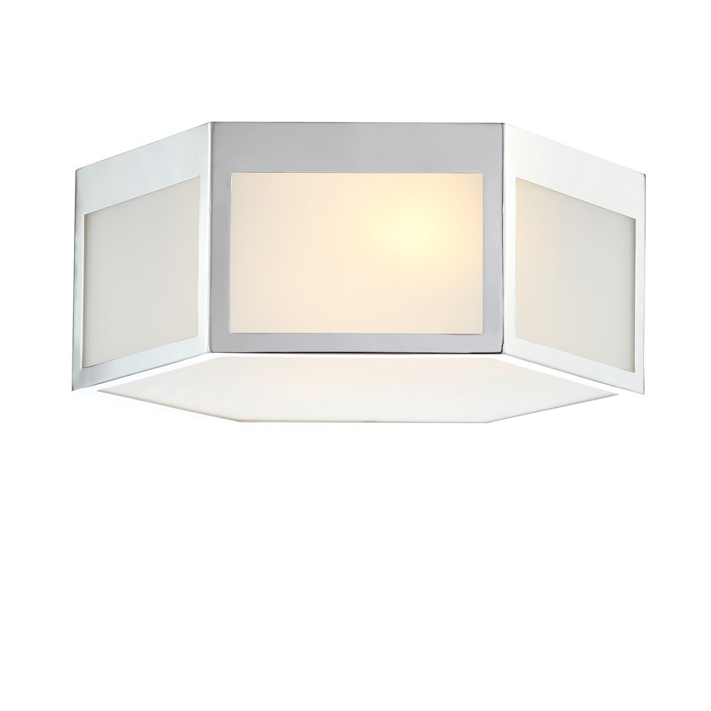 Minimo Hexagon Metalfrosted Glass Led Flush Mount