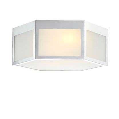 Minimo Hexagon Metalfrosted Glass Led Flush Mount
