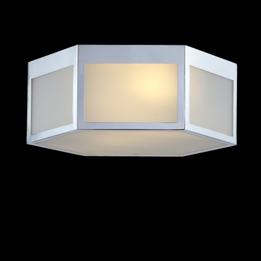 Minimo Hexagon Metalfrosted Glass Led Flush Mount