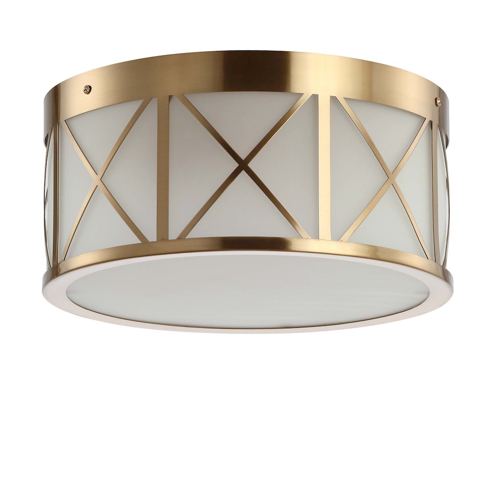 Cadence Drum Metal/Glass Flush Mount