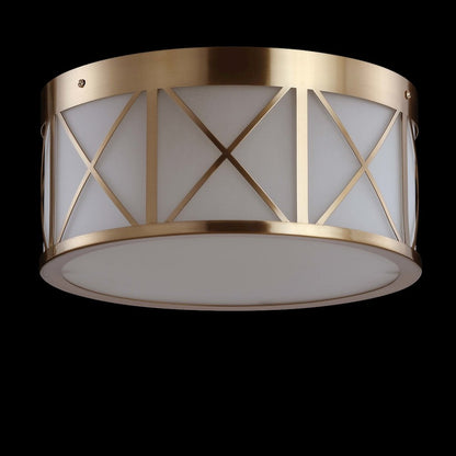Cadence Drum Metal/Glass Flush Mount