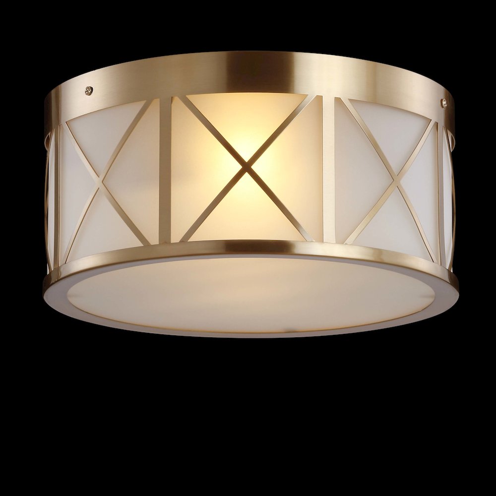Cadence Drum Metal/Glass Flush Mount
