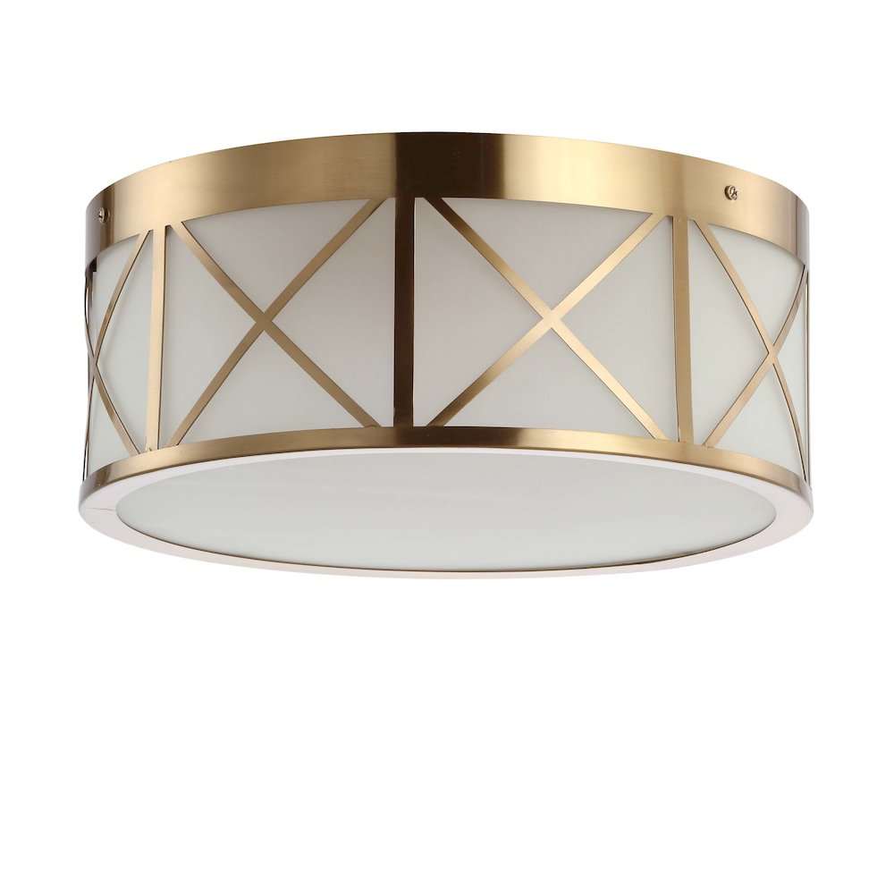 Cadence Drum Metal/Glass Flush Mount
