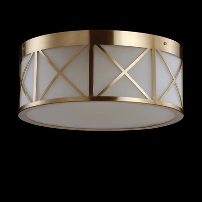 Cadence Drum Metal/Glass Flush Mount