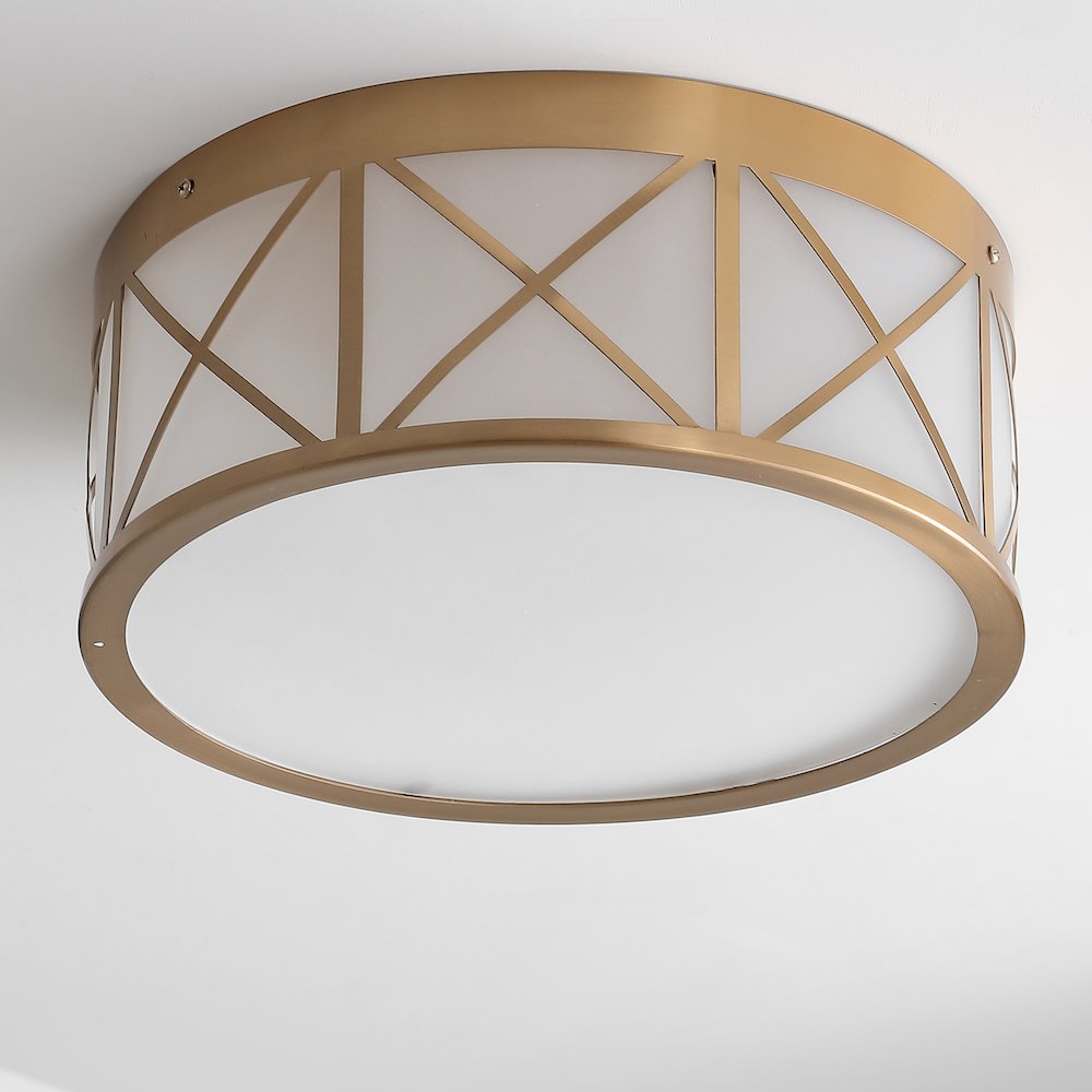 Cadence Drum Metal/Glass Flush Mount