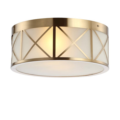 Cadence Drum Metal/Glass Flush Mount