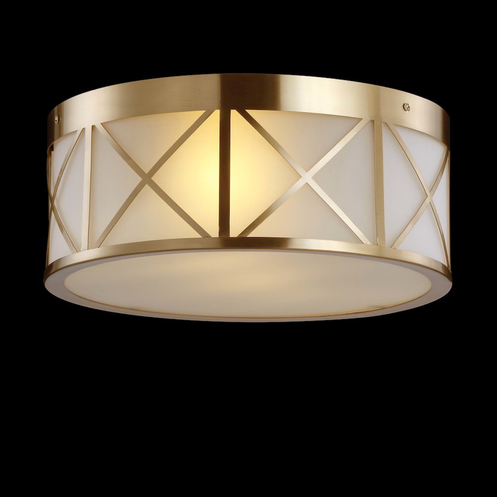 Cadence Drum Metal/Glass Flush Mount
