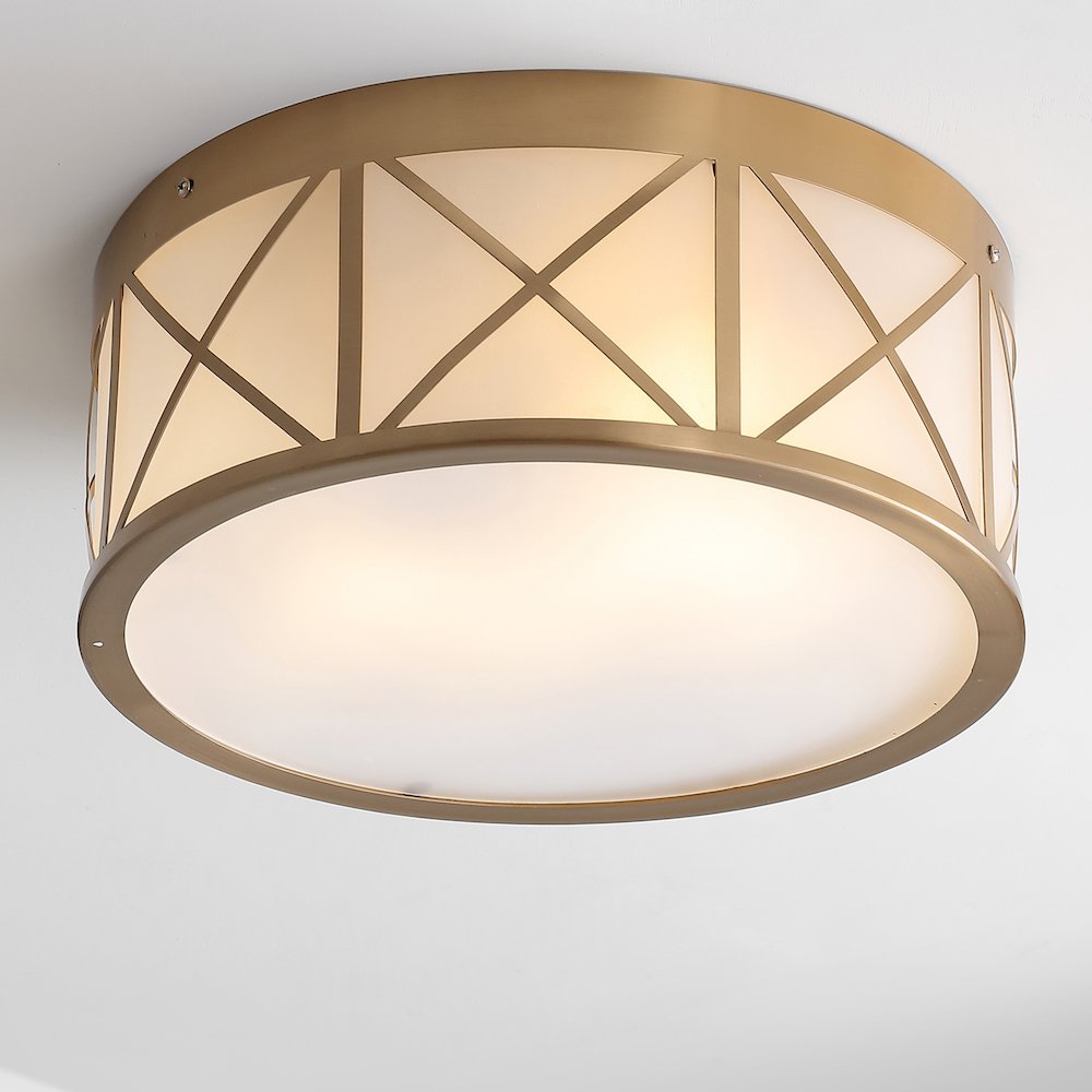 Cadence Drum Metal/Glass Flush Mount