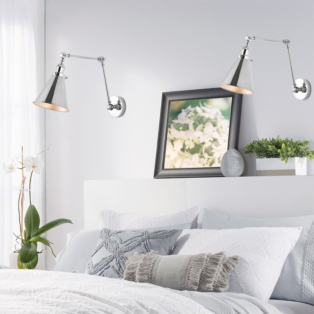 Rover Adjustable Arm Metal Led Wall Sconce (Set Of 2)