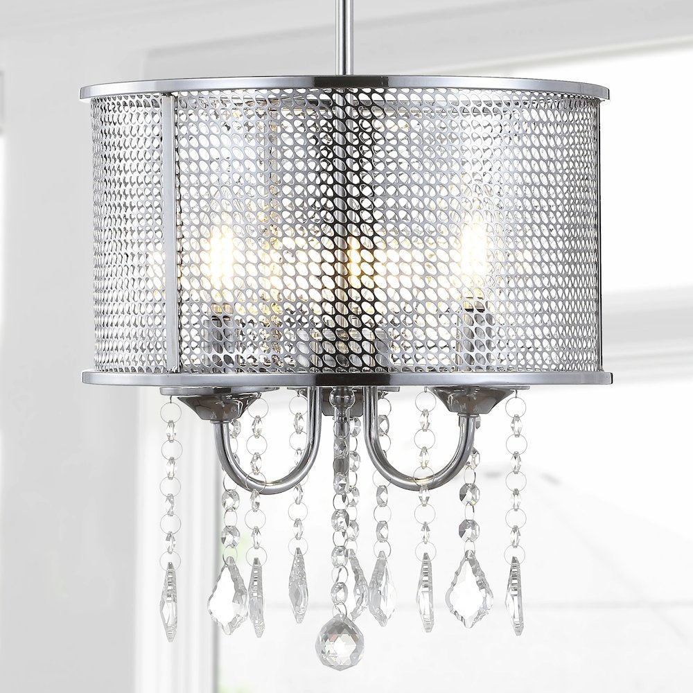 Avah Metal/Crystal Adjustable Led Drop Chandelier