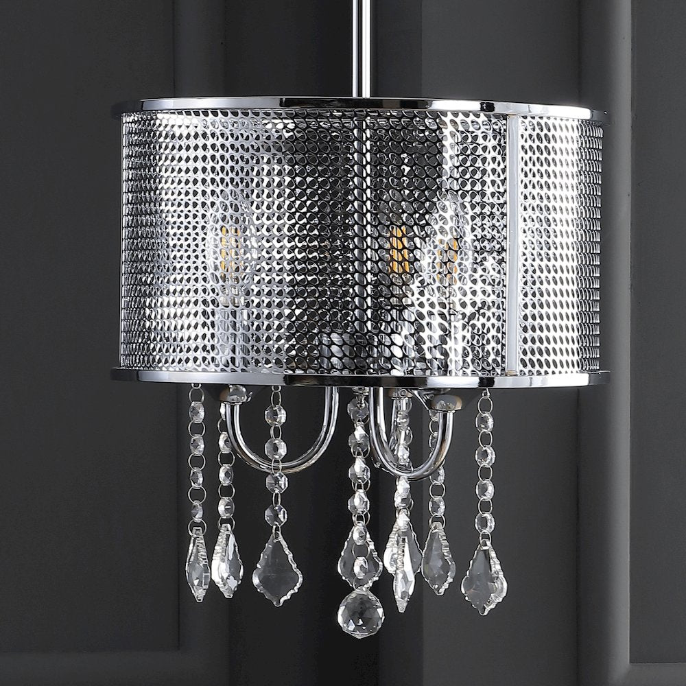 Avah Metal/Crystal Adjustable Led Drop Chandelier