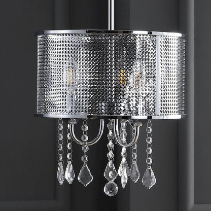 Avah Metal/Crystal Adjustable Led Drop Chandelier