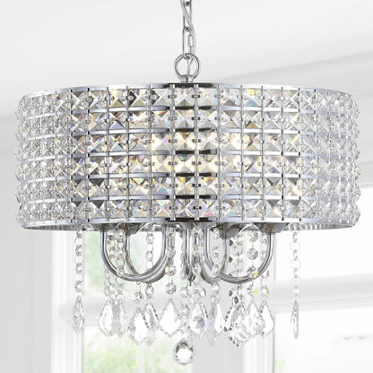 Reese Metal/Crystal Adjustable Led Drop Chandelier