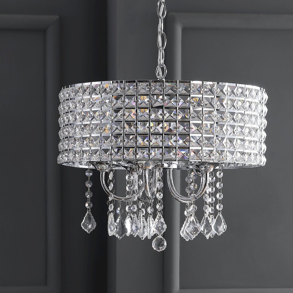 Reese Metal/Crystal Adjustable Led Drop Chandelier