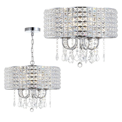 Reese Metal/Crystal Adjustable Led Drop Chandelier