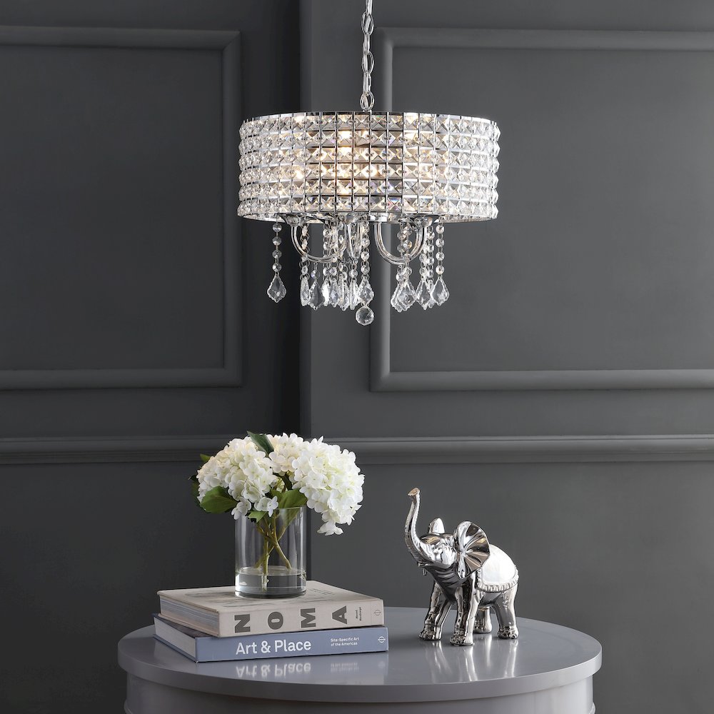 Reese Metal/Crystal Adjustable Led Drop Chandelier