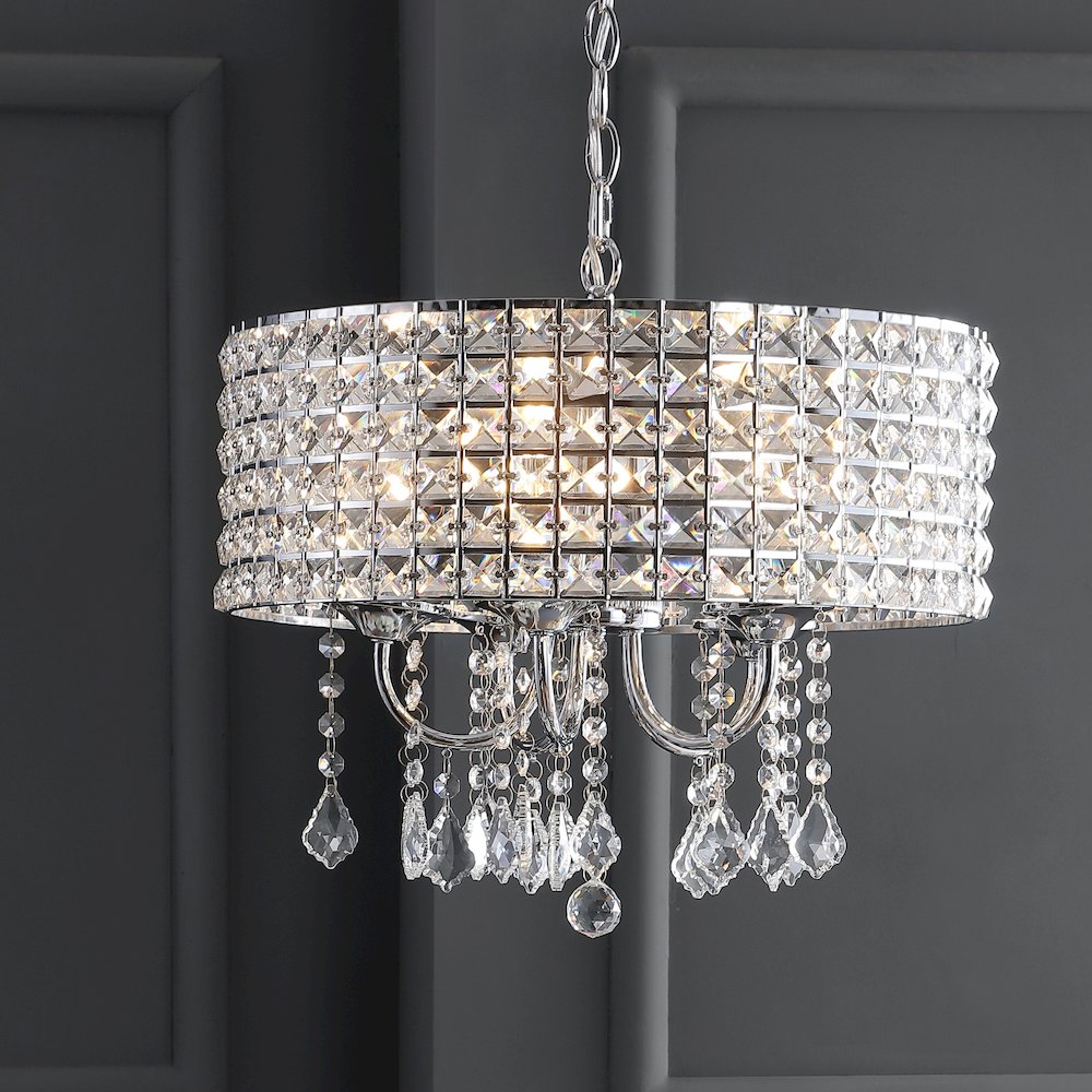 Reese Metal/Crystal Adjustable Led Drop Chandelier