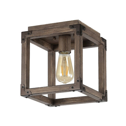 Magnolia Iron Rustic Farmhouse Led Flush Mount
